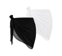 BTACGWP Pareo Donna Mare 2 Pezzi, Copricostume Bianco e Nero, Leggero Asciugatura Rapida, Copertura Bikini Versatile per Spiaggia Viaggio