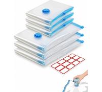 BTACGWP Sacchi Sottovuoto 6 Pezzi Riutilizzabili, 30x40cm e 40x60cm con Etichetta, Set 3+3, Risparmio Spazio Viaggio Armadio, Protegge da Polvere Umidità per Vestiti Coperte