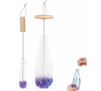 BTACGWP Scovolino per Bottiglie Set 2 pz Bianco con Manico Lungo per Sodastream, Biberon, Borracce & Caraffe - Spazzola Pulizia Profonda e Igienica per Colli Stretti.