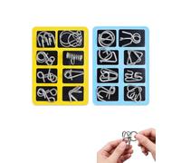 BTACGWP Set Rompicapo Metallo 16 Pezzi, Gioco IQ con Anelli Da Svincolare, Stimola Concentrazione e Coordinazione, Idee Regalo Divertenti per Bambini, Adulti, Comunione e Feste