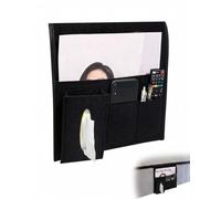 BTACGWP Tasca Portaoggetti Letto, 1 pz in Feltro Nero, Porta Telecomando da Divano con 5 Tasche Antiscivolo, Ideale per Salvare Spazio e Mantenere Il Comodino Sempre Ordinato
