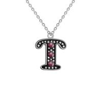 BTAKANPP Collana girocollo con 26 perle e ciondolo a forma di cognome inglese, in rame, alla moda, versatile, per compleanno, taglia unica, rame, senza pietra preziosa