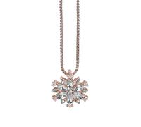 BTAKANPP Una collana con ciondolo con iniziale alla clavicola fiocco di neve collana temperamento collane pendenti lunga collana dichiarazione, Oro rosato, taglia unica