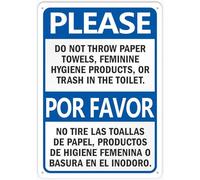 Btbaspa Cartello in metallo con scritta "Please Do Not Throw Paper Towels, Feminine Hygiene Products or Trash in The Toilette", 30,5 x 40,6 cm, per affari, lavoro, ufficio, casa, consegna, cartelli