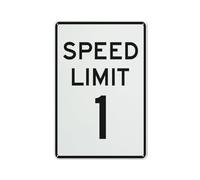 Btbaspa Speed Limit 1 Sign 30,5 x 40,6 cm cartello in metallo con fori preforati per un facile montaggio per interni o esterni per recinzioni, porte o cancelli
