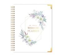 BTBHIHO Libro degli ospiti per matrimonio, 29 x 24 cm, con domande, 66 pagine doppie con motivo floreale, rilegatura a spirale, per foto di messaggi di benedizione