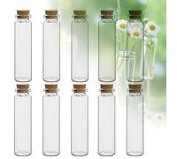 BTBTB Piccole Bottiglie Di Vetro, Capacità 5 Ml, 8 Ml, 10 Ml, 12 Ml, 15 Ml, 20 Ml, Mini Bottigliette Trasparenti In Vetro For Desideri For Contenitori Fai Da Te, 10 Pezzi(2.2X5CM-10ML)