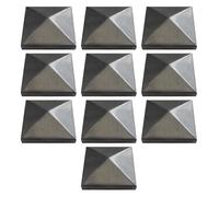 BTBTB Tappi per recinzione, pali in metallo, 10 pezzi, in alluminio, a piramide, perfetti per pali di recinzione, pali per recinzioni, lampioni, ponte, pontili (25 x 25 mm)