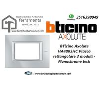 Btcino HA4803HC Placca Rettangolare 3 Moduli in Metallo - Monochrome