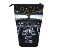 BTCOWZRV Astuccio telescopico per penne e cosmetici, per donne e ufficio, con cabina di pilotaggio in aereo