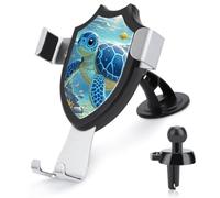 BTCOWZRV Blue Sea Turtle in Ocean - Supporto per telefono da auto, con ventosa e clip migliorata, per cruscotto, parabrezza, ventosa, universale, per donne e uomini