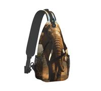 BTCOWZRV Borsa a tracolla per donne e uomini, borsa a tracolla con elefante, animali, borsa a tracolla, zaino casual da viaggio, nero, taglia unica, nero, taglia unica