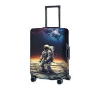BTCOWZRV Copertura elastica lavabile per valigie Lost Alone Astronauta Coperture per bagagli 45-81 cm Coperture per bagagli portatili da viaggio Custodia antipolvere antigraffio, Nero , S