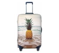 BTCOWZRV Copertura per bagagli da viaggio alla moda con stampa ananas dal mare, lavabile, adatta per bagagli da 45,7 a 81,7 cm, nero, Medium