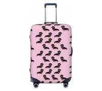 BTCOWZRV Copertura per bagagli da viaggio, alla moda, protezione per valigia, bassotto, Weiner, stampa di cani e animali domestici, lavabile, adatta per bagagli da 45-81 cm, nero, Medium