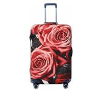 BTCOWZRV Copertura per bagagli da viaggio, alla moda, protezione per valigie, con rose, fiori, zebra, stampa a strisce, lavabile, adatta per bagagli da 45-81 cm, nero, Small