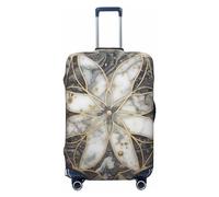 BTCOWZRV Copertura per bagagli da viaggio alla moda, protezione per valigie con stampa orientale, marmo e pietra, lavabile, adatta per bagagli da 45-81 cm, nero, Large