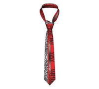 BTCOWZRV Cravatta da uomo in seta con stampa animalier leopardata e zebra, cravatta alla moda per matrimoni e feste aziendali, nero, taglia unica
