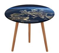 BTCOWZRV Earth from Space Europe - Tovaglia impermeabile e oleosa, per tavoli da 101,6 a 129,5 cm, elasticizzata, senza pieghe, tovaglia rotonda per feste, matrimoni, sala da pranzo, banchetti