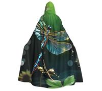 BTCOWZRV Mantello con cappuccio verde libellula per Halloween mantello con cappuccio per Halloween Robe Cosplay costumi mantello con cappuccio, nero, taglia unica