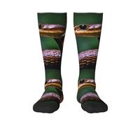 BTCOWZRV Novità Calzini Atletici Personalizzati 3d Cobra Serpente Stampa Divertente Lungo Tubo Calzini Per Gli Uomini Donne, 1 nero., taglia unica
