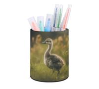 BTCOWZRV Portapenne Astuccio in piedi Little Duck in the Field Astuccio rotondo Portamatite in pelle PU Astuccio per matite Astuccio per cancelleria per ufficio Organizer in piedi Astuccio retrattile,