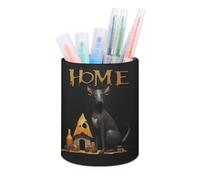 BTCOWZRV Portapenne in piedi Astuccio per matite per la casa del cane Astuccio rotondo Portamatite in pelle PU Astuccio per cancelleria per ufficio Organizer in piedi Astuccio retrattile, Casa del