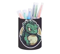 BTCOWZRV Portapenne in piedi Astuccio portamatite Little Green Dragon's Egg Astuccio rotondo Portamatite in pelle PU Astuccio per cancelleria per ufficio Organizer in piedi Astuccio retrattile,