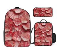 BTCOWZRV Set zaino con astuccio per penne e borsa termica per il pranzo per uomo e donna, grande capacità, zaino da viaggio casual con cinghie regolabili, zaino per computer, bianco, Taille unique,