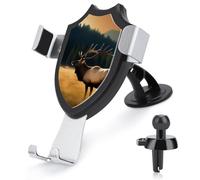 BTCOWZRV Supporto per telefono da auto con alce nel prato [ventosa e clip più potenti] supporto per telefono cellulare per cruscotto, parabrezza ventilato, supporto universale per auto per donne e