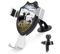 BTCOWZRV Supporto per telefono da auto con immagine di mucca della fattoria, supporto per telefono cellulare con ventosa e clip migliorata, supporto per telefono cellulare per cruscotto, parabrezza