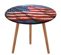 BTCOWZRV Tovaglia con bandiera americana, impermeabile, a prova di olio, per tavoli da 101,6 - 129,5 cm, elasticizzata, senza pieghe, tovaglia rotonda per feste, matrimoni, sala da pranzo, banchetti
