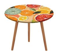 BTCOWZRV Tovaglia con stampa di agrumi, impermeabile, a prova di olio, per tavoli da 101,6 - 129,5 cm, elasticizzata, senza pieghe, tovaglia rotonda per feste, matrimoni, sala da pranzo, banchetti