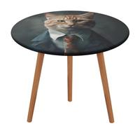 BTCOWZRV Tovaglia da cucina con motivo gatto, impermeabile, a prova di olio, per tavoli da 101,6 a 129,5 cm, elasticizzata, senza pieghe, tovaglia rotonda per feste, matrimoni, sala da pranzo