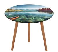 BTCOWZRV Tovaglia impermeabile e oleosa trasparente per tavoli da 101,6 a 129,5 cm, tovaglia da cucina elasticizzata senza pieghe, tovaglia rotonda per feste, matrimoni, sala da pranzo, banchetti