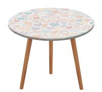 BTCOWZRV Tovaglia morbida con motivo a cuori, impermeabile, a prova di olio, per tavoli da 101,6 a 129,5 cm, elasticizzata, senza pieghe, tovaglia rotonda per feste, matrimoni, sala da pranzo