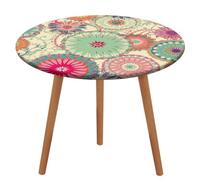 BTCOWZRV Tovaglia rotonda con fiori, impermeabile, antiolio, per tavoli da 101,6 - 129,5 cm, elasticizzata, senza pieghe, tovaglia rotonda per feste, matrimoni, sala da pranzo, banchetti