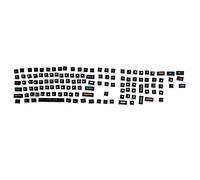 BTER Keycap in PBT, 128 Tasti a Sublimazione di Colore Unico Keycap con Estrattore per Chiavi, Layout ANSI Tastiera da Gioco Meccanica Eccellente Touch Fai da Te Compatibile con 96/104/108(Nero)
