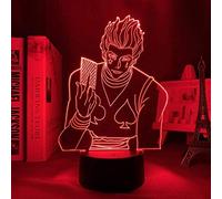 BTEVX 3D Luce Notturna Anime Illusion Led Decor Anime Hunter X Hunter Hisoka 3D Led Luce per Camera Da Letto Decor Nightlight Room Lampada Da Tavolo Regalo di Compleanno Acrilico Led Night Lamp Hxh