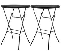 BTEXPERT Set di 2 tavoli da cocktail rotondi da 81,3 cm, 109,2 cm, pieghevoli, per uso commerciale, portatile, per bevande, patio, banchetti, biglietti in plastica, caffè, pranzi, matrimoni, feste