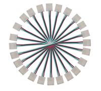 BTF-LIGHTING 10 pz 3pin 10 mm di larghezza doppia estremità con cavo lungo 15cm striscia LED senza saldatura fai da te connettore adattatore conduttore per WS2811 WS2812B SK6812 striscia LED