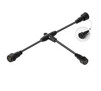 BTF-LIGHTING 5 PCS 3 pin plastica nera impermeabile IP65 connettore a T a forma di T 2 estremità maschio 1 estremità femmina 0,75 mm²/18 AWG Supporto dado 22mm