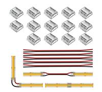 BTF-LIGHTING FCOB 8 mm 0.3 pollici connettore COB 14 connettori trasparenti 5 pezzi lunghi 15 cm 20 AWG cavi di prolunga senza fili senza saldatura connessione angolare