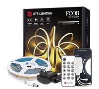 BTF-LIGHTING FCOB COB 24V Kit Flessibile ad Alta Densità 336LEDs/m 5m App WiFi e Telecomando,Dimmer LED Funziona con Alexa/Assistente Google,Strisce LED per Casa Indoor Bianco Freddo con Adattatore