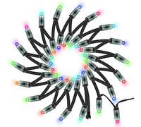 BTF-LIGHTING IP68 WS2811 IC RGB Stringa LED Pixel 12V Filo Nero 50pcs | Indirizzabile individualmente 12mm Round Diffuso Digitale Colore Cambiando Luce per Natale Matrimonio Vacanza Festa Deco.