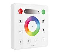 BTF-LIGHTING RC3 Senza fili 2.4G RF 4 Zone RGB LED Strip Wall Mount Smart Panel Controllo remoto Alimentato da 3V (CR2032) Lavoro con SP630E SP633E SP634E SP638E SP639E SP63BE