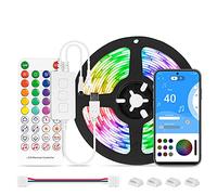 BTF-LIGHTING RGB IC WS2812B LED Strip Light Chasing Effect Bluetooth Music APP Telecomando IR Indirizzabile individualmente Flessibile Dream Color 5M per Room Party Kitchen Alimentazione USB DC5V