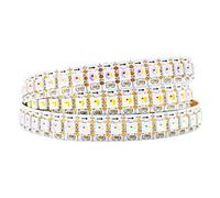 BTF-LIGHTING SK6812RGBW (WS2812B RGBW) RGB + bianco caldo Individualmente indirizzabile 1m 144 LED/pixel/m Flessibile 4 colori in 1 LED sogna colorato Striscia LED IP30 Non impermeabile DC5VPCB bianco