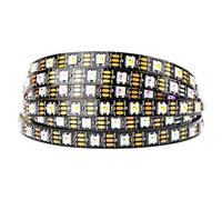 BTF-LIGHTING SK6812RGBW (WS2812B RGBW) RGB + bianco caldo Individualmente indirizzabile 5m 60 LED/pixel/m Flessibile 4 colori in 1 LED sogna colorato Striscia LED IP30 Non impermeabile DC5V PCB nero