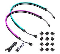 BTF-Lighting Striscia LED 5050 NEON PC 2 pezzi 50 cm RGBW GRB LED Strip per 12 V 4 pin RGB Header con 12 clip resistenti IP65 impermeabile tagliabile